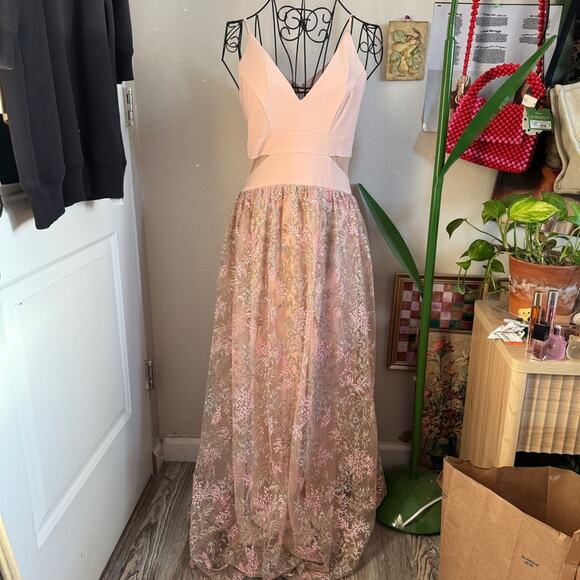 Xscape Dresses & Skirts - Xscape Jersey Ball Gown w Embroidered Mesh Skirt 2